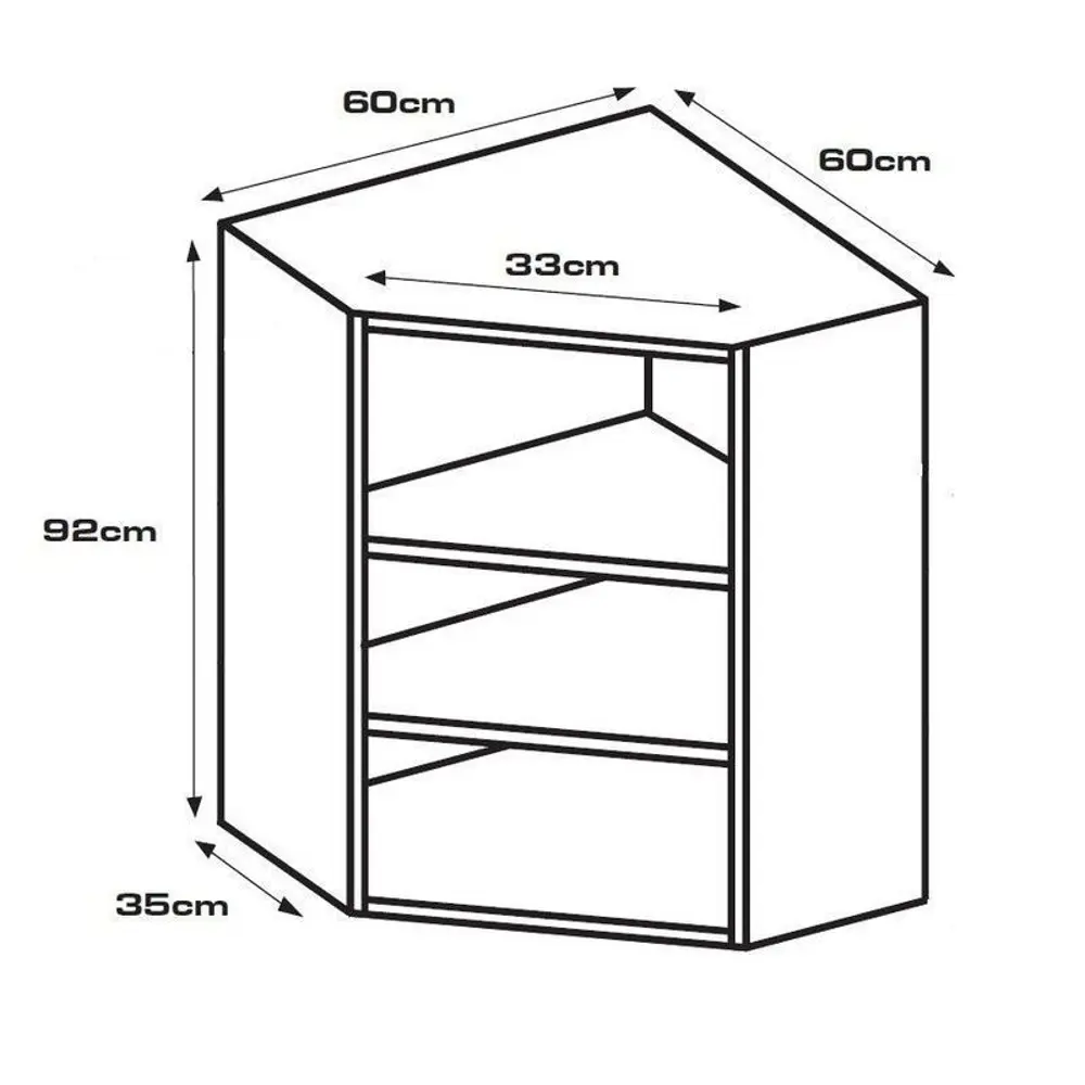 Каркас навесной угловой 60x92x60 см, ЛДСП, цвет белый 82239820 STLM-2122767 DELINIA  - Вид №5