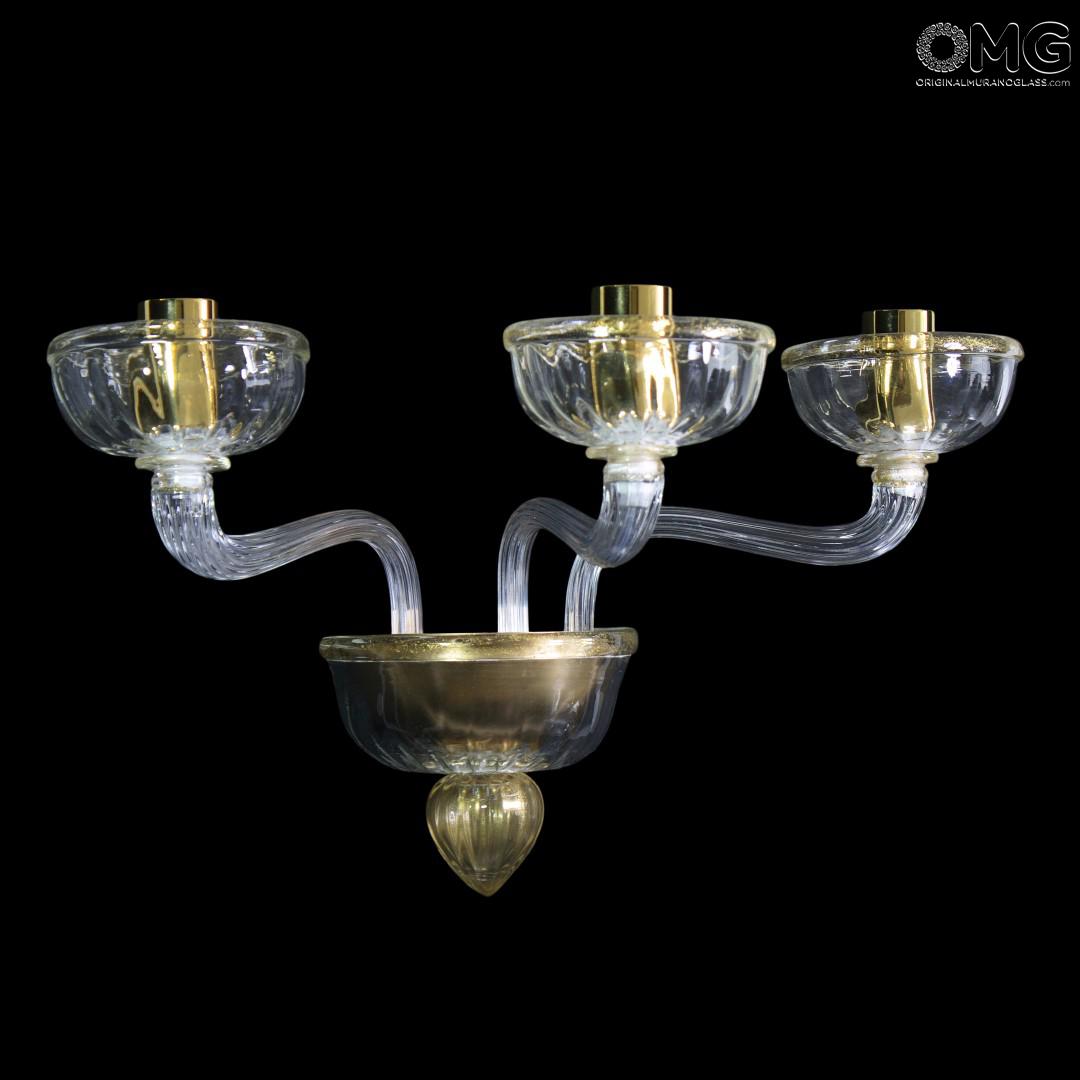 1151 ORIGINALMURANOGLASS Настенный Светильник Бра Бурано на 3 лампочки - Либерти Liberty - муранское стекло 25 см  - Вид №1