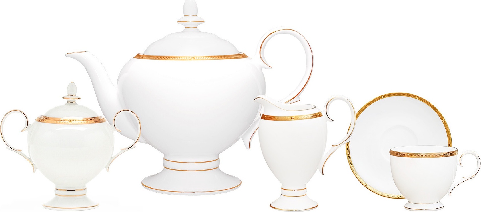 1049784 Noritake Сервиз чайный Noritake "Рочель,золотой кант" 6/15 Фарфор костяной 
