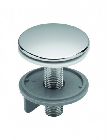 010900 000 00  Винтовая крышка для умывальника, Д. 43 мм, хромированная латунь из двух материалов, арт. 010900 Valentin Хром  - Вид №1