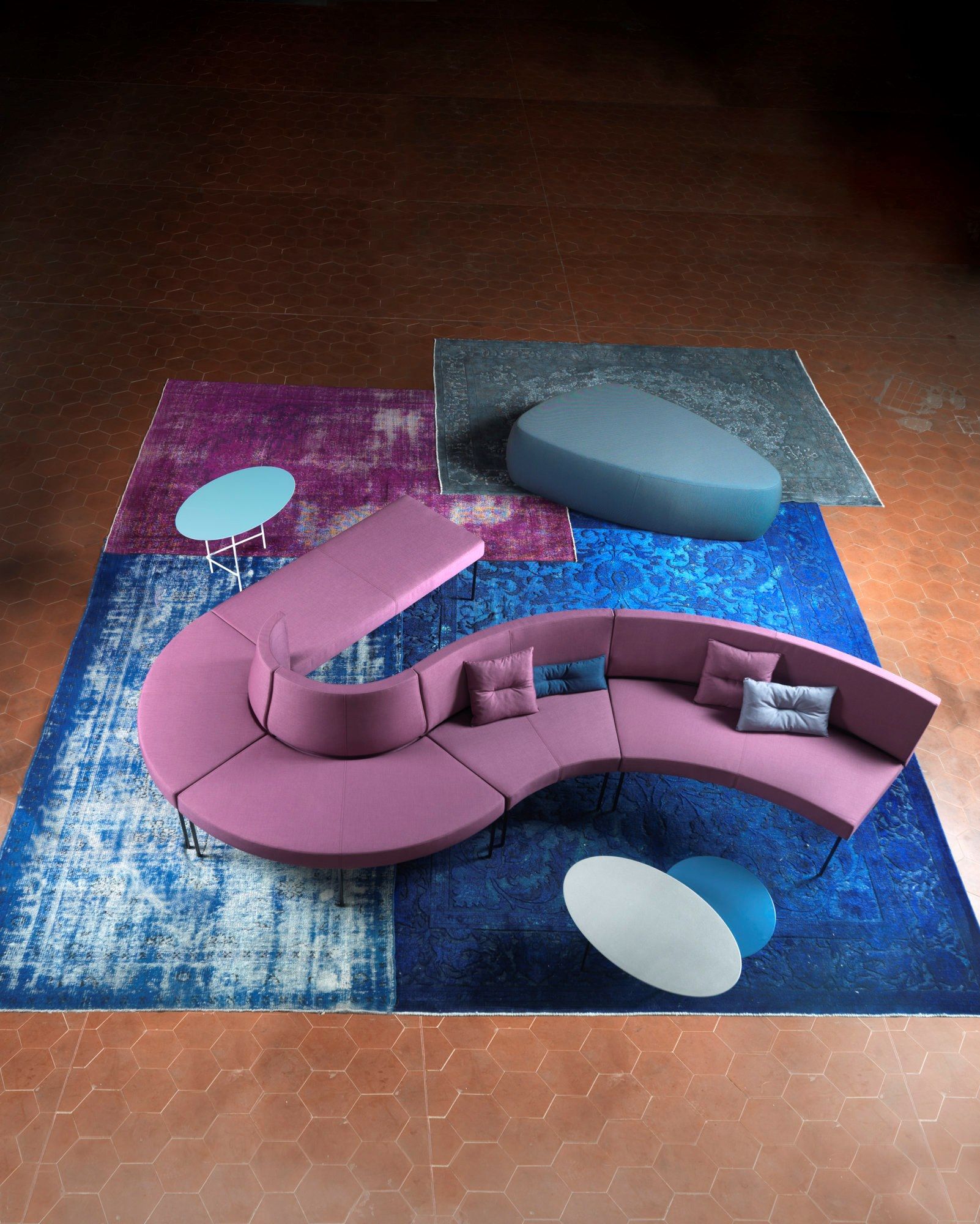 Модульная выпуклая скамья из ткани SITIA Laguna ARCH-00133121 - Вид №4