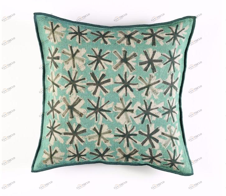 Élitis Квадратная вышитая льняная подушка  Co 136 