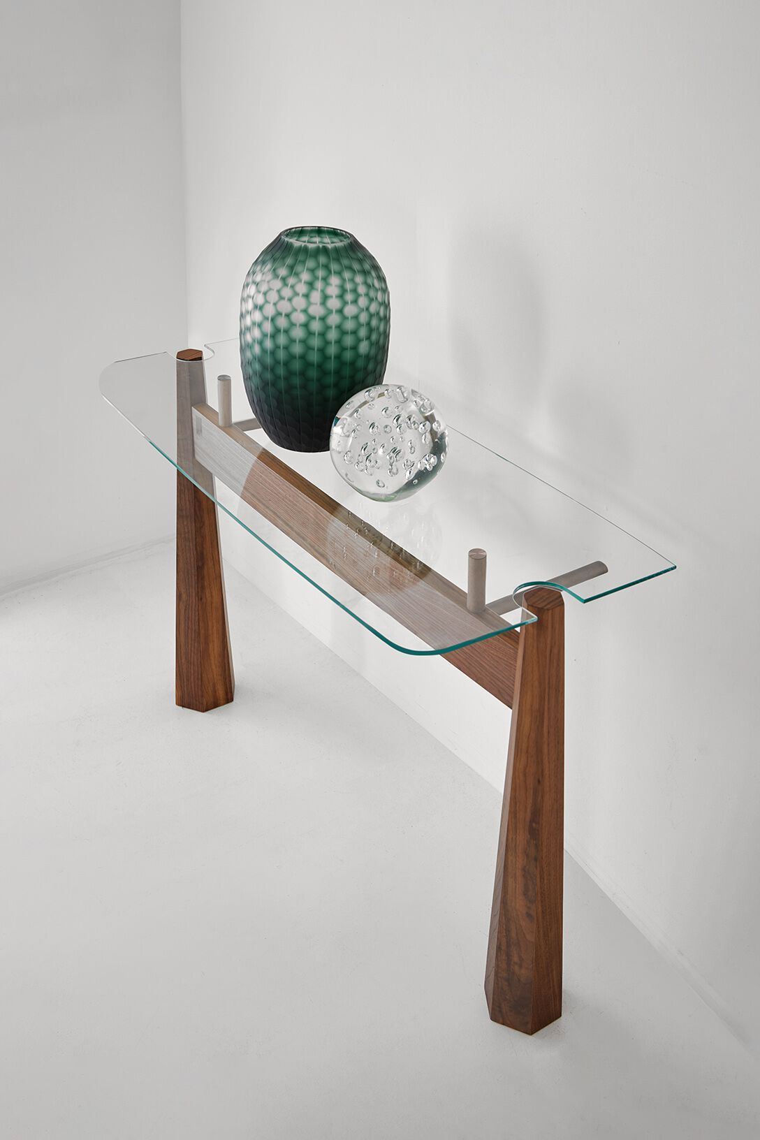 Прямоугольная консоль из дерева и стекла Modesign York ARCH-00112825 - Вид №1