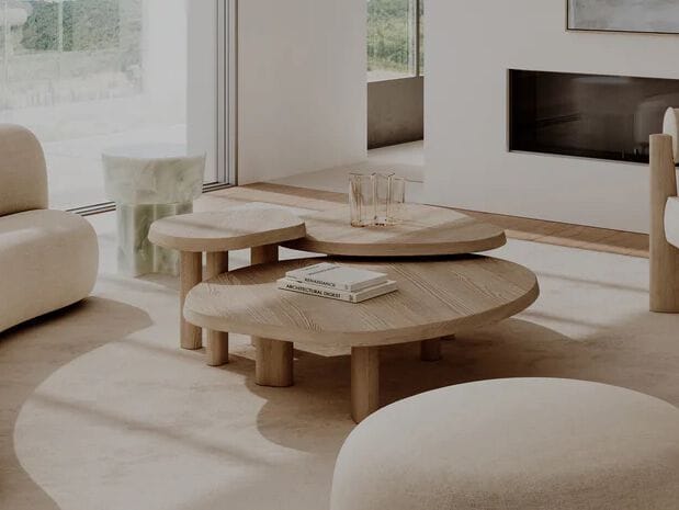 Журнальный столик из дуба с центральным основанием для гостиной Paloma Editions CONSTANTIN ARCH-00107119