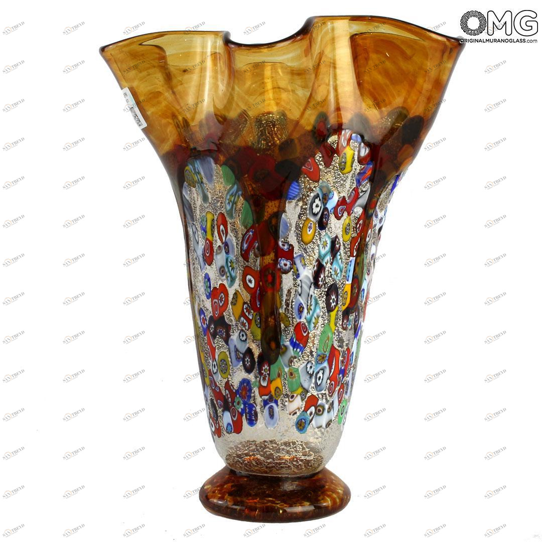 4473 ORIGINALMURANOGLASS Ваза Герань - муранское стекло OMG 16 см 