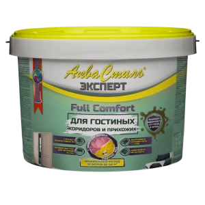 91592688 Краска для стен и потолков АкваСтиль Эксперт Full Comfort гостиные-коридоры матовая белая база А 10 л STLM-1548600