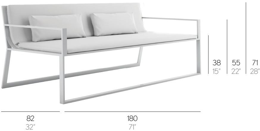 GANDIABLASCO 2-местный диван из термо-лакированного алюминия Blau sun-id-1512624 - Вид №3