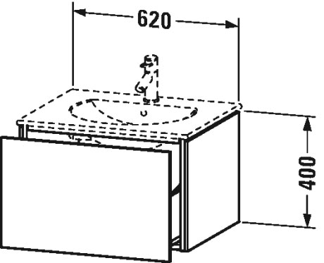 LC616109191 Тумбочка подвесная L-Cube #LC6161 620 x 514 мм Серо-коричневый декор Duravit - Вид №1