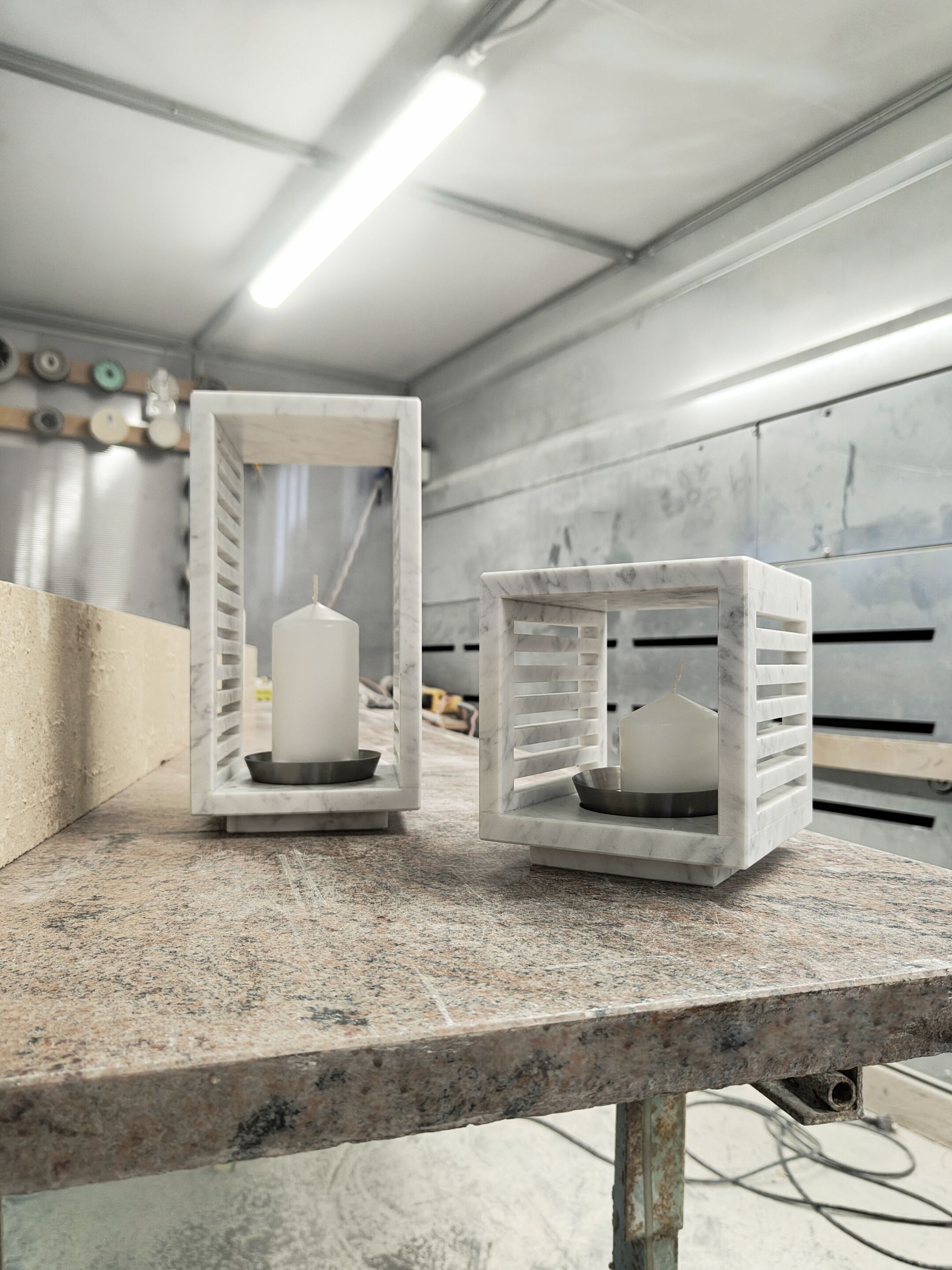 Каррарский мраморный фонарь / подсвечник Pistore Marmi Bruna Rapisarda Design X Pistore Marmi ARCH-00022988 - Вид №3