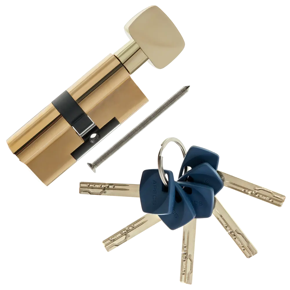 Цилиндр Apecs Premier XR-70-C15-G, 35x35 мм, ключ/вертушка, цвет золото ЦИЛИНДР APECS PREMIER XR-70-C15-G КЛ-ВЕР STLM-2015759 - Вид №1