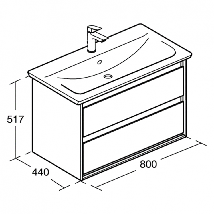 E0819B2 Тумба для раковины 80 см Ideal Standard CONNECT AIR - Вид №7
