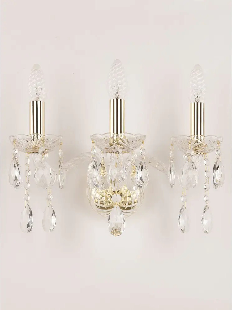 90027443 Настенный светильник BOHEMIA IVELE CRYSTAL 107B.3.141.G цвет золотой STLM-0089553