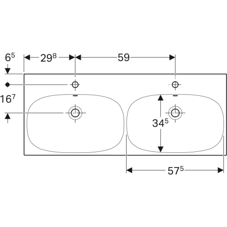 500.628.01.2 Двойная раковина Geberit Acanto, простое крепление Geberit  - Вид №2