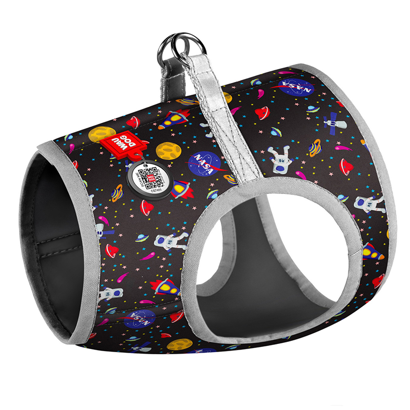 ПР0053659 Шлейка для собак Waudog с рисунком NASA (XS2, обхват груди 28-31см, обхват шеи 20-22см) COLLAR 