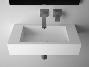 Квадратная подвесная раковина из твердой поверхности