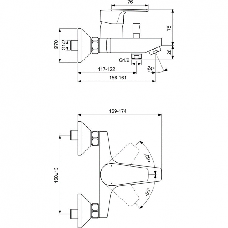 BC692AA Смеситель для ванны с душем Ideal Standard CERAFINE D - Вид №6