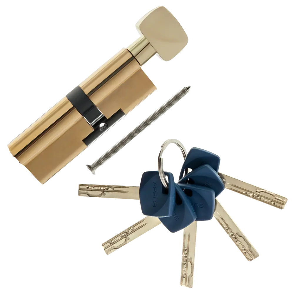 Цилиндр Apecs Premier XR-90(40C/50)-C15-G, 40x50 мм, ключ/вертушка, цвет золото ЦИЛИНДР APECSR-90(40C/50)-C15-G КЛ-ВЕРТ STLM-2004465 - Вид №1