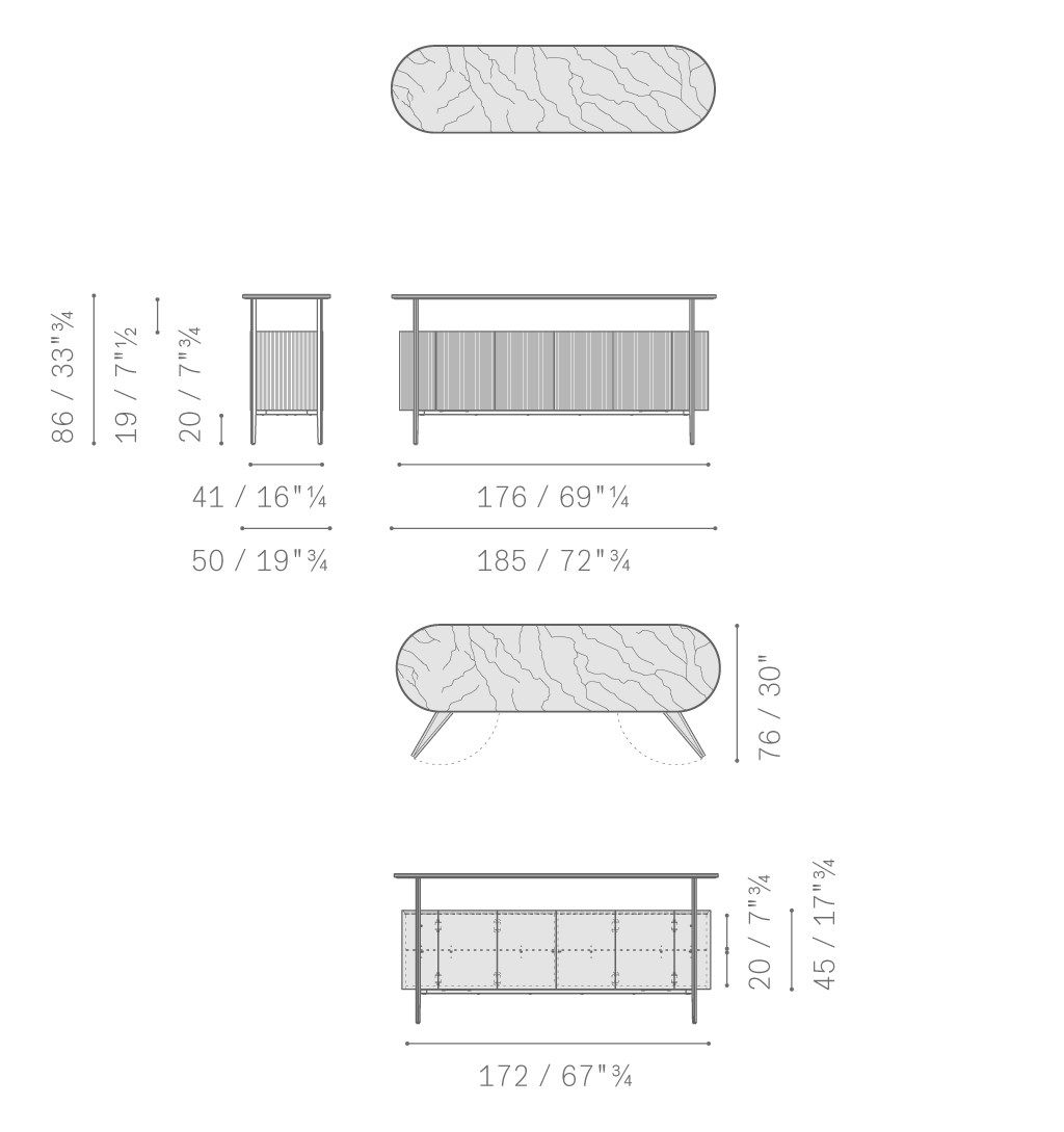 Шкаф с кожаной обивкой и мраморной столешницей Poltrona Frau коллекция-мебель и аксессуары ARCH-00147073 - Вид №10