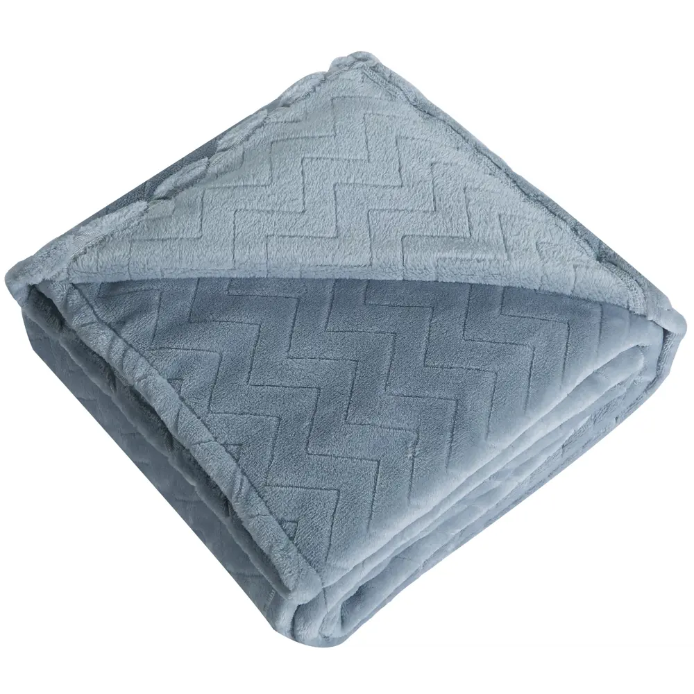 Плед Kazan 140x200 см велсофт цвет серо-синий СТОЛИЦА ТЕКСТИЛЯ STLM-2204899