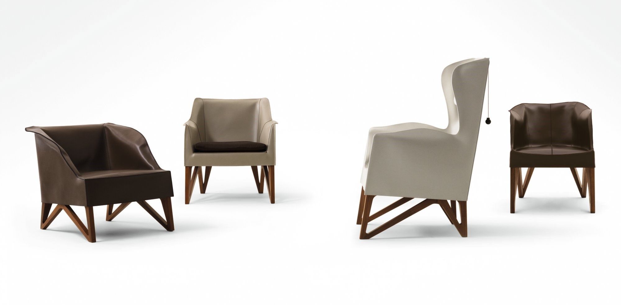 Кожаное кресло с подлокотниками Giorgetti Mobius ARCH-00110308 - Вид №4