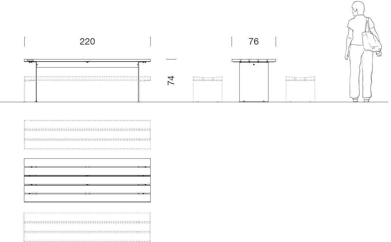 URBIDERMIS Прямоугольный стол для общественных мест из массива дерева Bancal sun-id-1502736 - Вид №3
