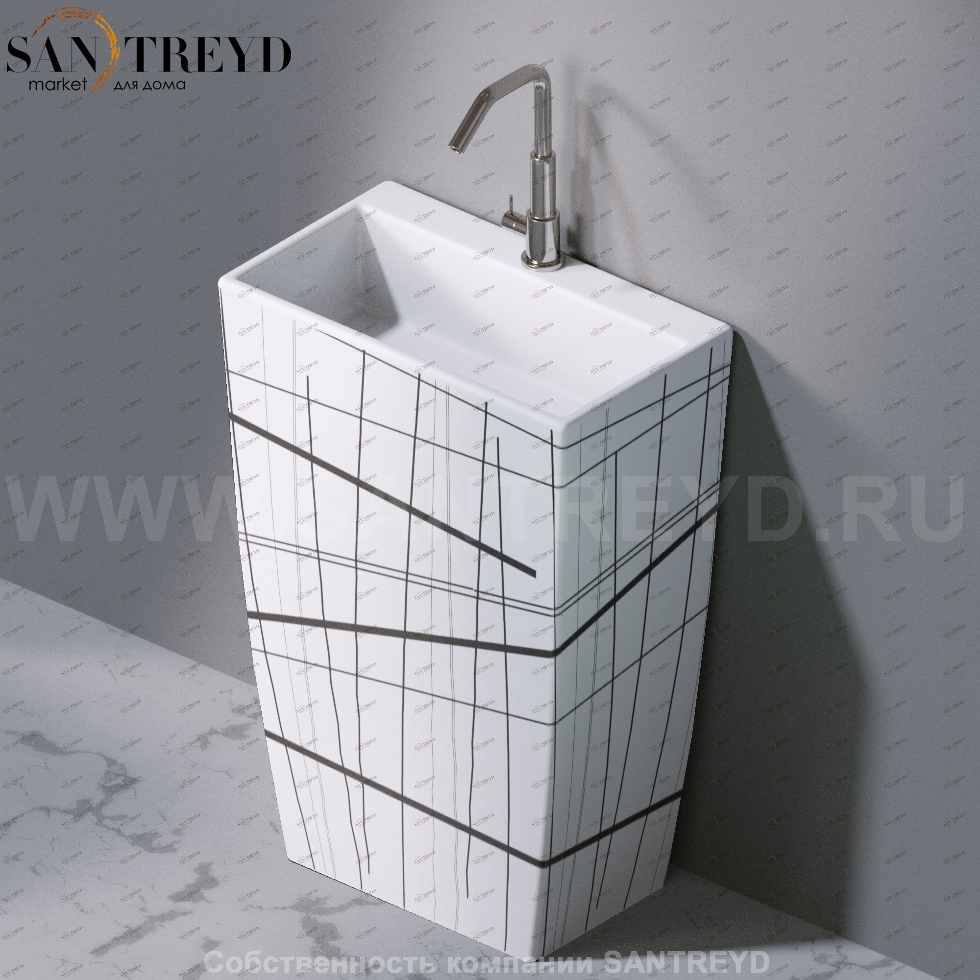 L115415 Напольная раковина стоящая прямоугольная A. e T. Italia Tower AeT ITALIA