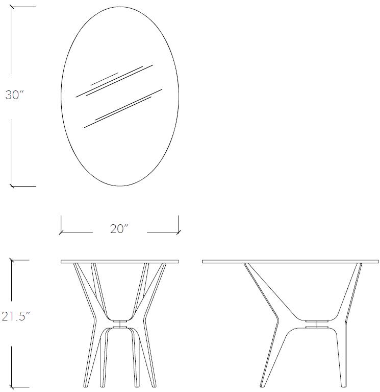 GABRIEL SCOTT Высокий овальный стол из стали и стекла Dean sun-id-1407287 - Вид №7
