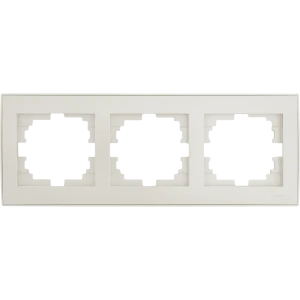 Рамка для розеток и выключателей Lezard Rain 3 поста, цвет жемчужно-белый матовый