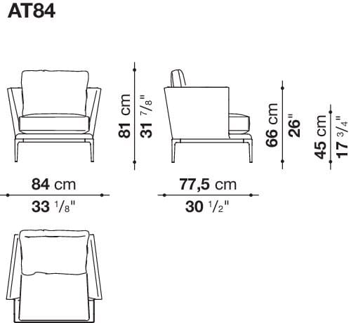 Кожаное кресло с подлокотниками B&B Italia Атолл ARCH-00072962 - Вид №2