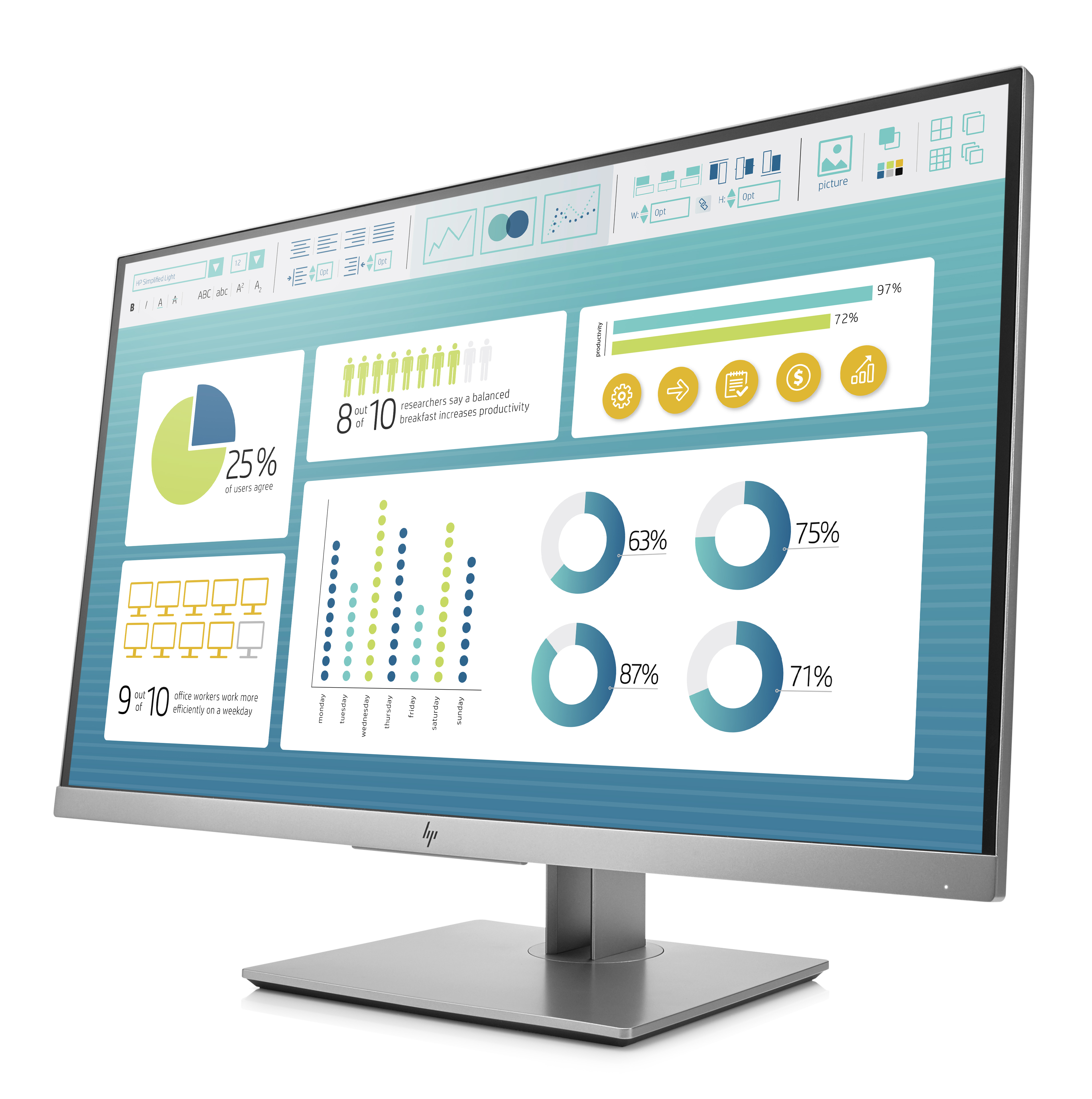 1FH50AA#ABB elitedisplay e273 monitor 27" ips micro edge, led backlit 178 / 178 250nits 1920 x 1080 1000:1 dp hdmi vga usb3.0*3 3-3-0 HP HP EliteDisplay Santreyd  - Вид №4