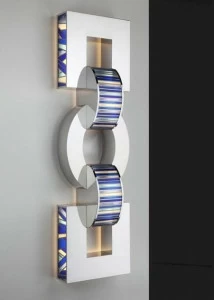 Quasar Настенный светильник из нержавеющей стали и стекла