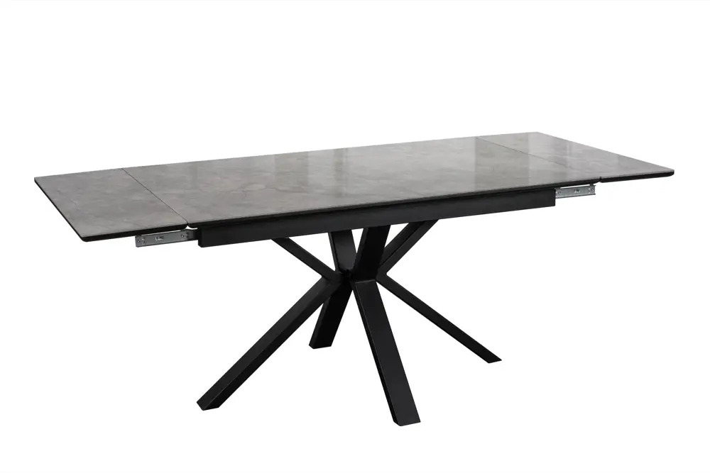 91697165 Обеденный стол прямоугольный Терминал Parma 140-200x75x140 см керамика цвет серый/черный STLM-0862358