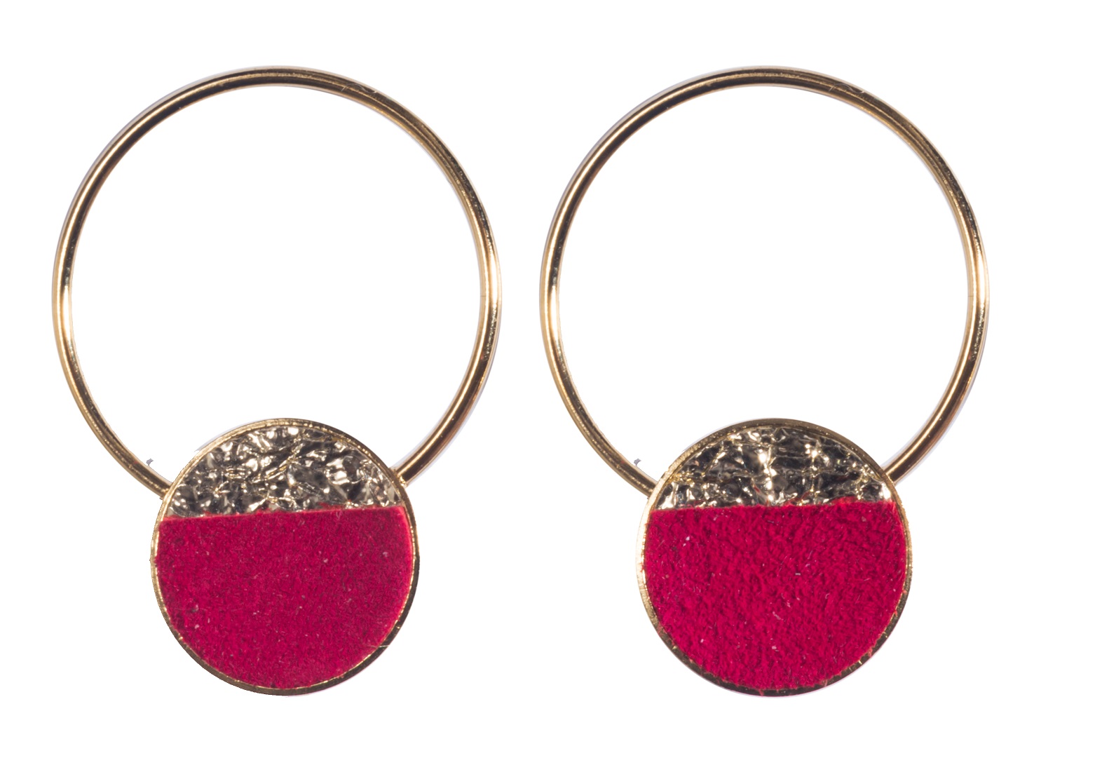 FL47 Серьги-гвоздики, кожа, латунь, позолота Flowersforzoe Santreyd 