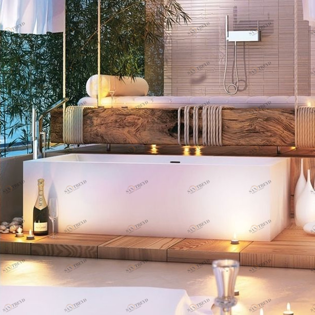 Design Ванна из Corian 1800x800x500 Double Curve Tank белая MOMA Design DBCRVTK1800