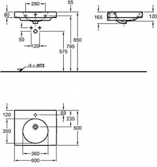 123260000 Накладная раковина на столешницу  прямоугольная Arbi  - Вид №3
