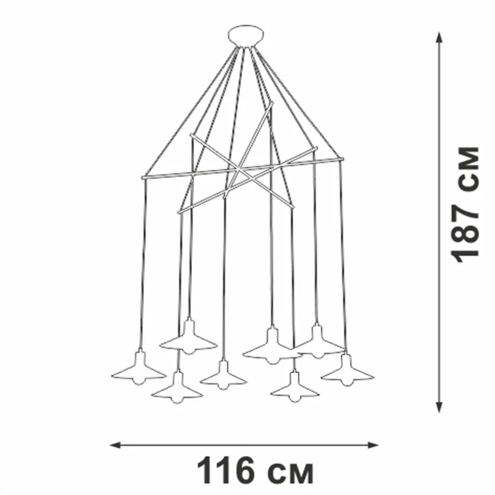 Vitaluce Пикассо — потолочная люстра с матовыми стеклянными плафонами 86664703 STLM-0070629 - Вид №9