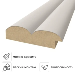 3D панель МДФ Stella Вэйв белая 2700x55x16 мм 89440488