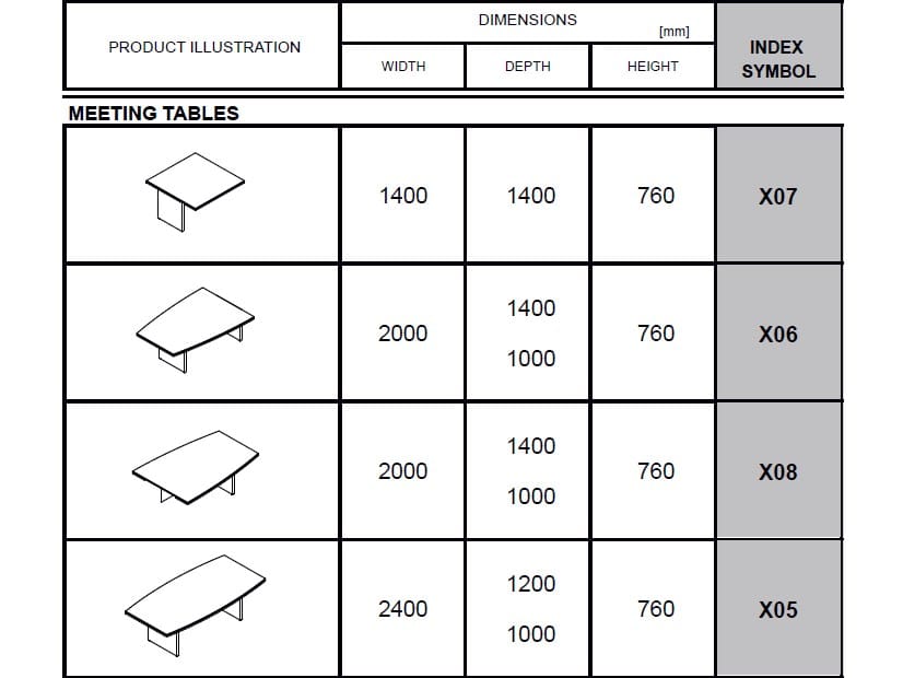 Прямоугольный стол для совещаний в меламинированном MDD ARCH-00064249 - Вид №2