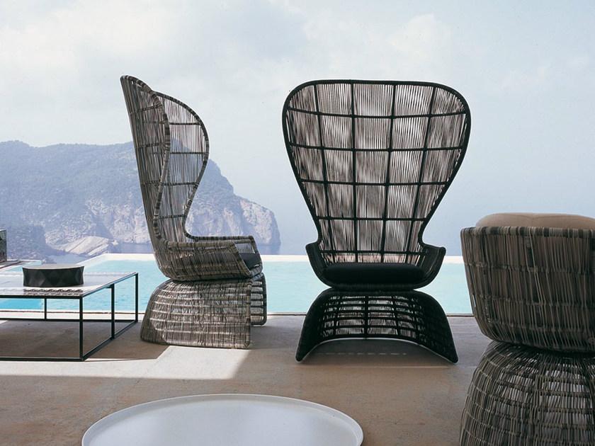 B&B Italia Outdoor Садовое кресло с плетением из полиэтилена или абаки Crinoline sun-id-1369462 - Вид №1