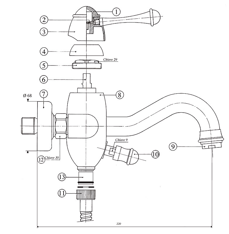 855820YYSF Смеситель Bandini Antico Santreyd - Вид №2