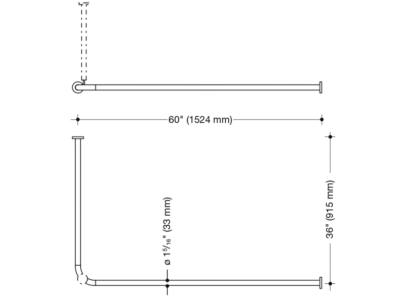 801.34BUS110 карниз для штор (США) HEWI USA Produkte  - Вид №5