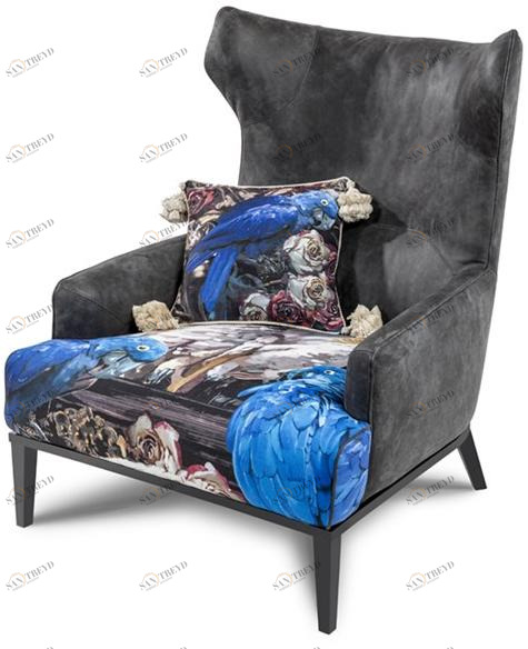 MOMENTI Кресло с обивкой из ткани с подлокотниками The black attitude Pn-302