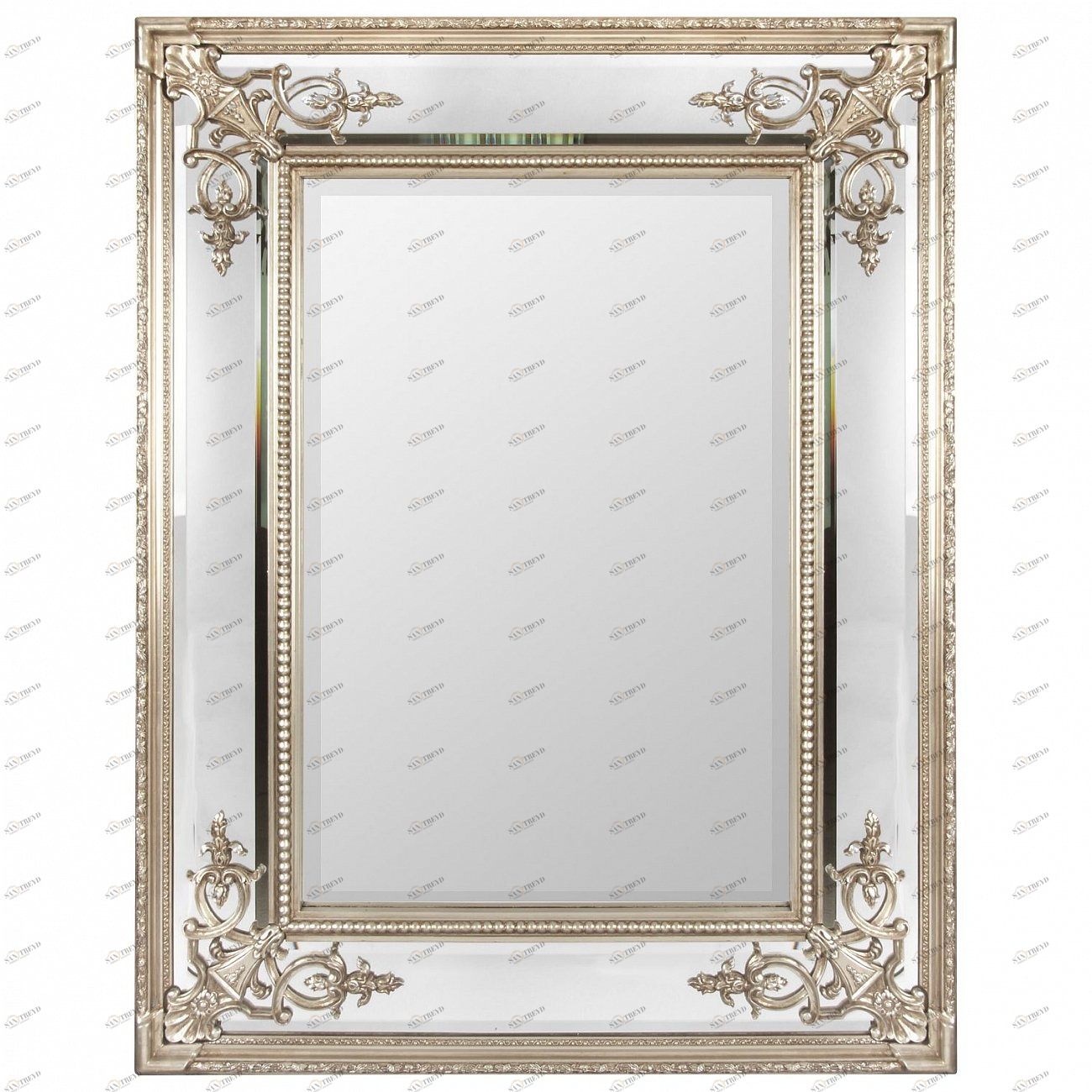 Зеркало настенное 119х89 см античное серебро Lord Silver ART-ZERKALO ДИЗАЙНЕРСКИЕ 00-3884100 Зеркальный;серебро 