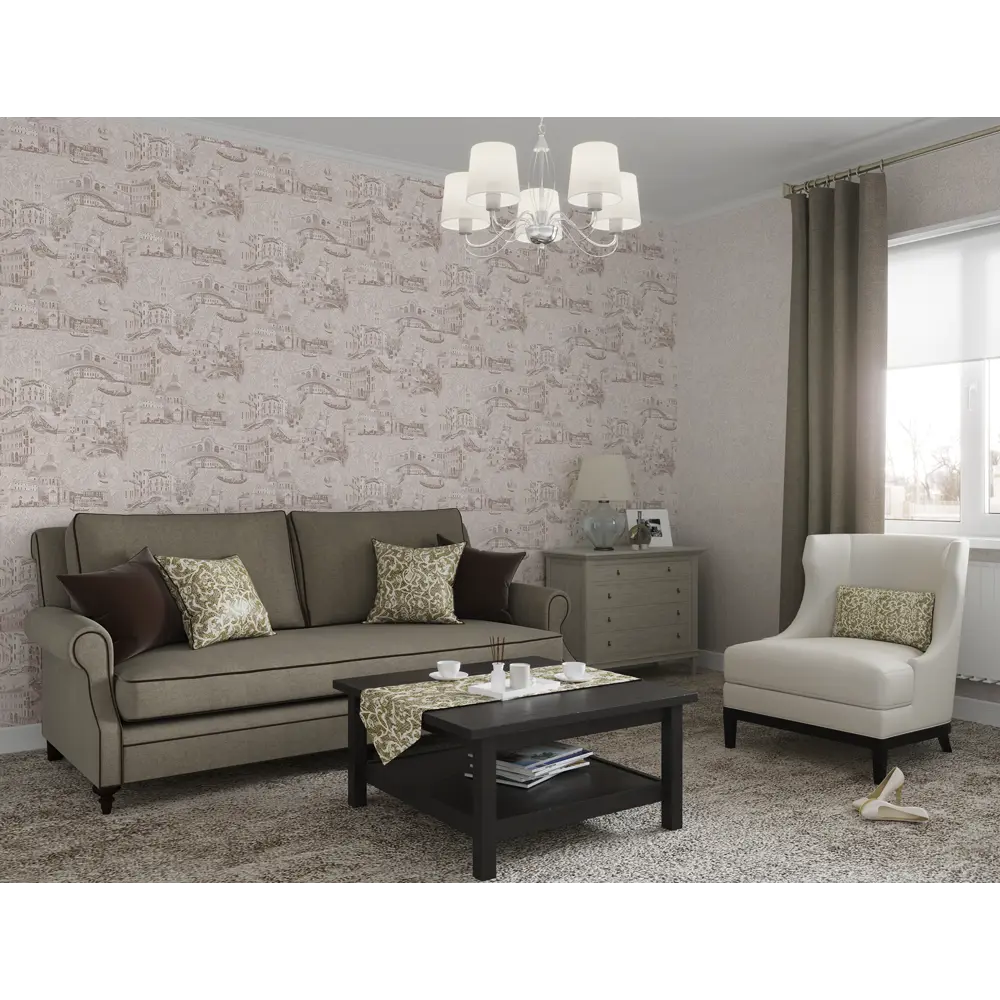 Обои флизелиновые Palitra Home Serra бежевые 1.06 м HC31052-21 STLM-2115670 - Вид №3