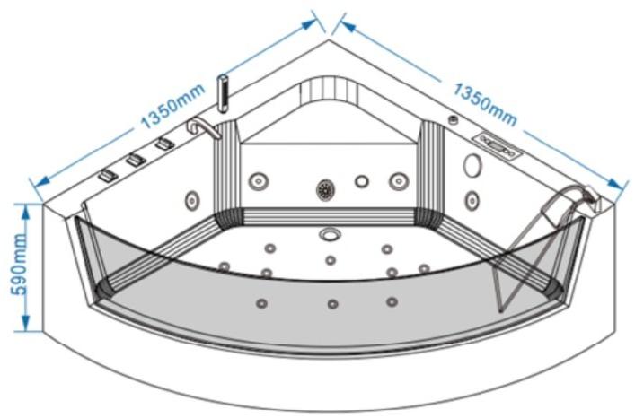 Ванна гидромассаж. GR-13513 (135x135x59) GROSSMAN  - Вид №1