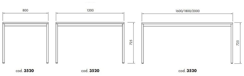 ALMA DESIGN Прямоугольный стол из стали sun-id-1372314 - Вид №1