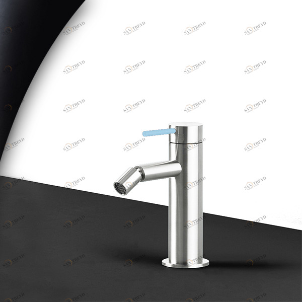 Смеситель для биде сталь глянцевая с голубой ручкой Toki Radomonte TKI4LCIL17