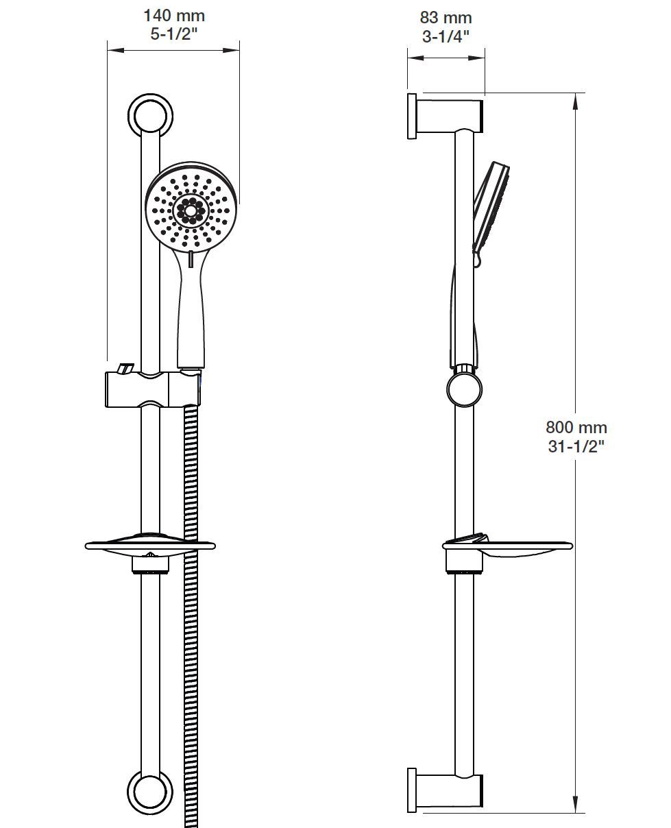 Настенная душевая колонна с ручным душем BARIL DGL-2175-73 ARCH-00086688 - Вид №2