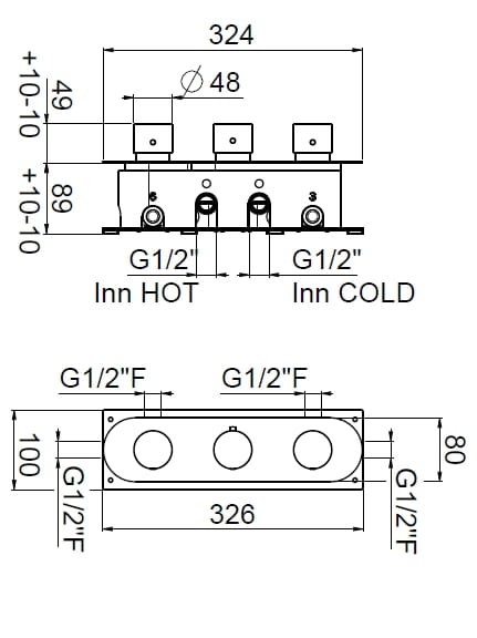 Термостатический встраиваемый смеситель для душа CARIMALI Scull ARCH-00123558 - Вид №1
