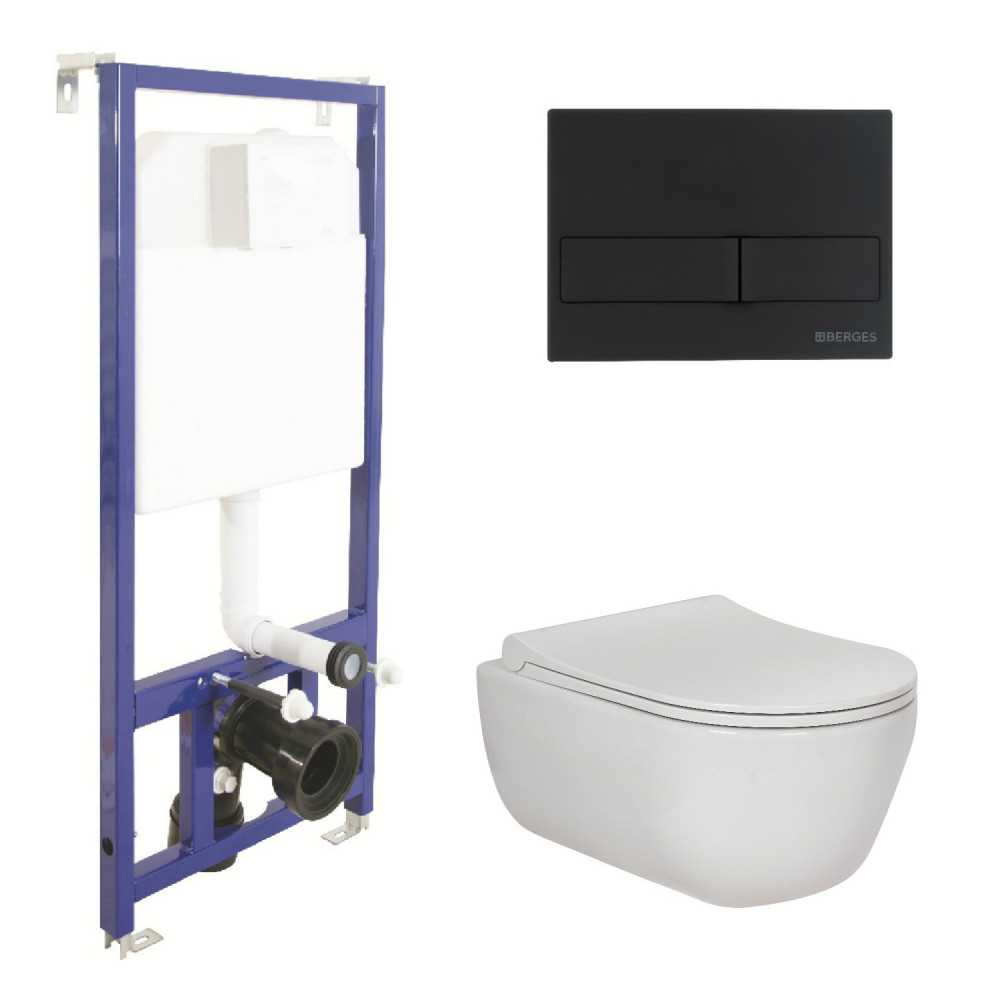 047215 Подвесной унитаз настенный Хромированный BERGES  Турция 